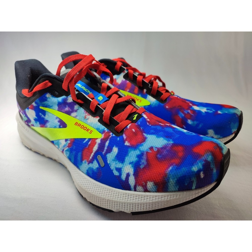 Brooks Launch 9 Tie-Dye Blue Red Mens Running Shoe US 8.5 Medium Width